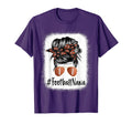 Bleached Football Nana Life Messy Bun T-Shirt - Novelty Apparel Unisex