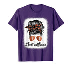 Bleached Football Nana Life Messy Bun T-Shirt - Novelty Apparel Unisex
