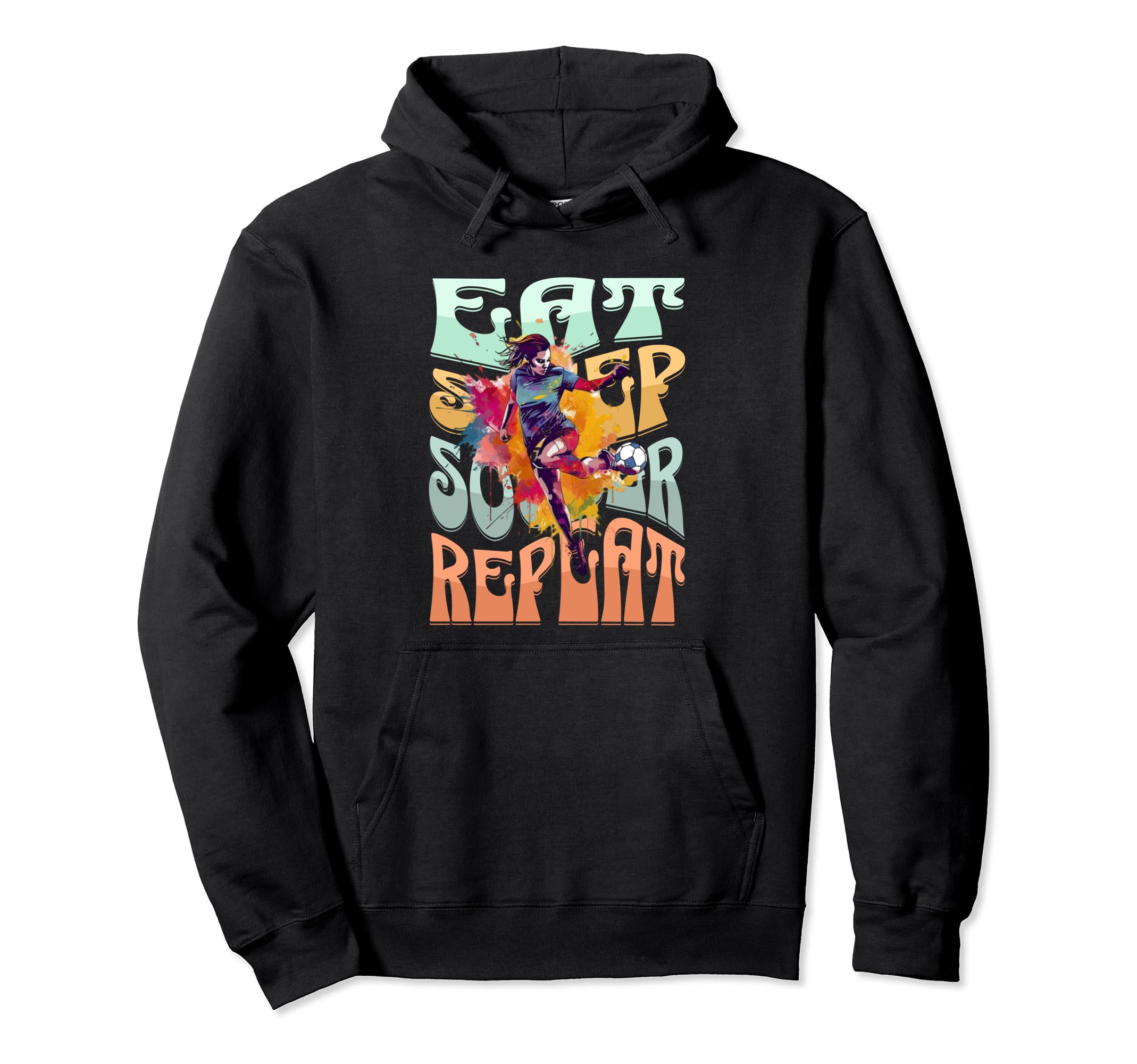 Eat Sleep Soccer Repeat Soccer Gifts Hoodie - Novelty Apparel for Adults