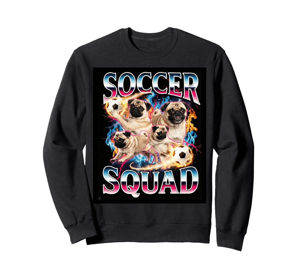 Funny Soccer Squad Dog Meme Sweatshirt - Custom Art Print for Adults