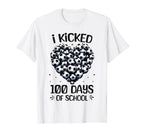 100 Days School Soccer Heart Love 100Th T-Shirt - Trendy Graphic Unisex