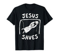 Christian Jesus Saves Soccer T-Shirt - Casual Everyday Wear Men Women