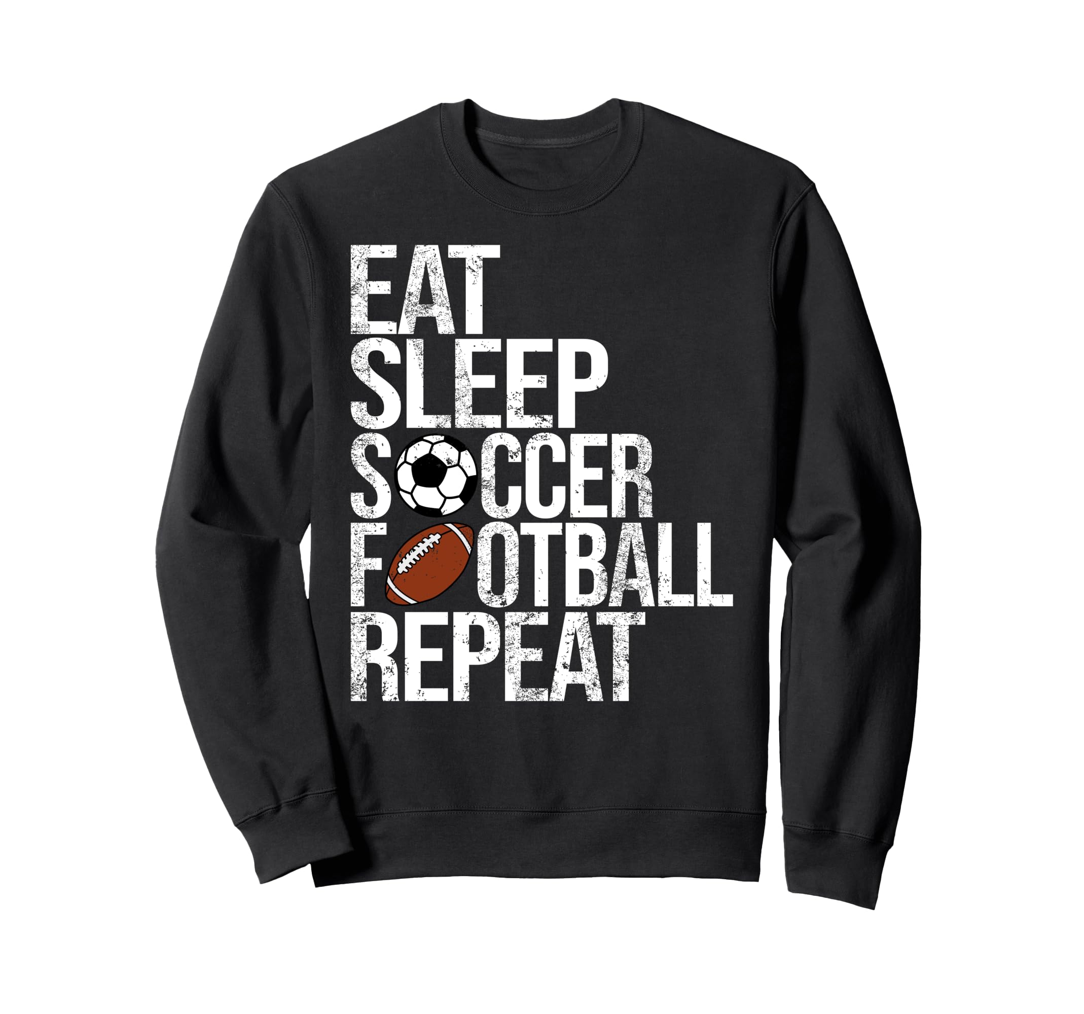 Eat Sleep Soccer Football Repeat Sweatshirt - Minimalist Print Men Women