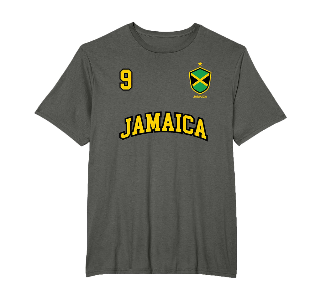Jamaica Team Sports Number 9 Soccer T-Shirt - Graphic Print Unisex