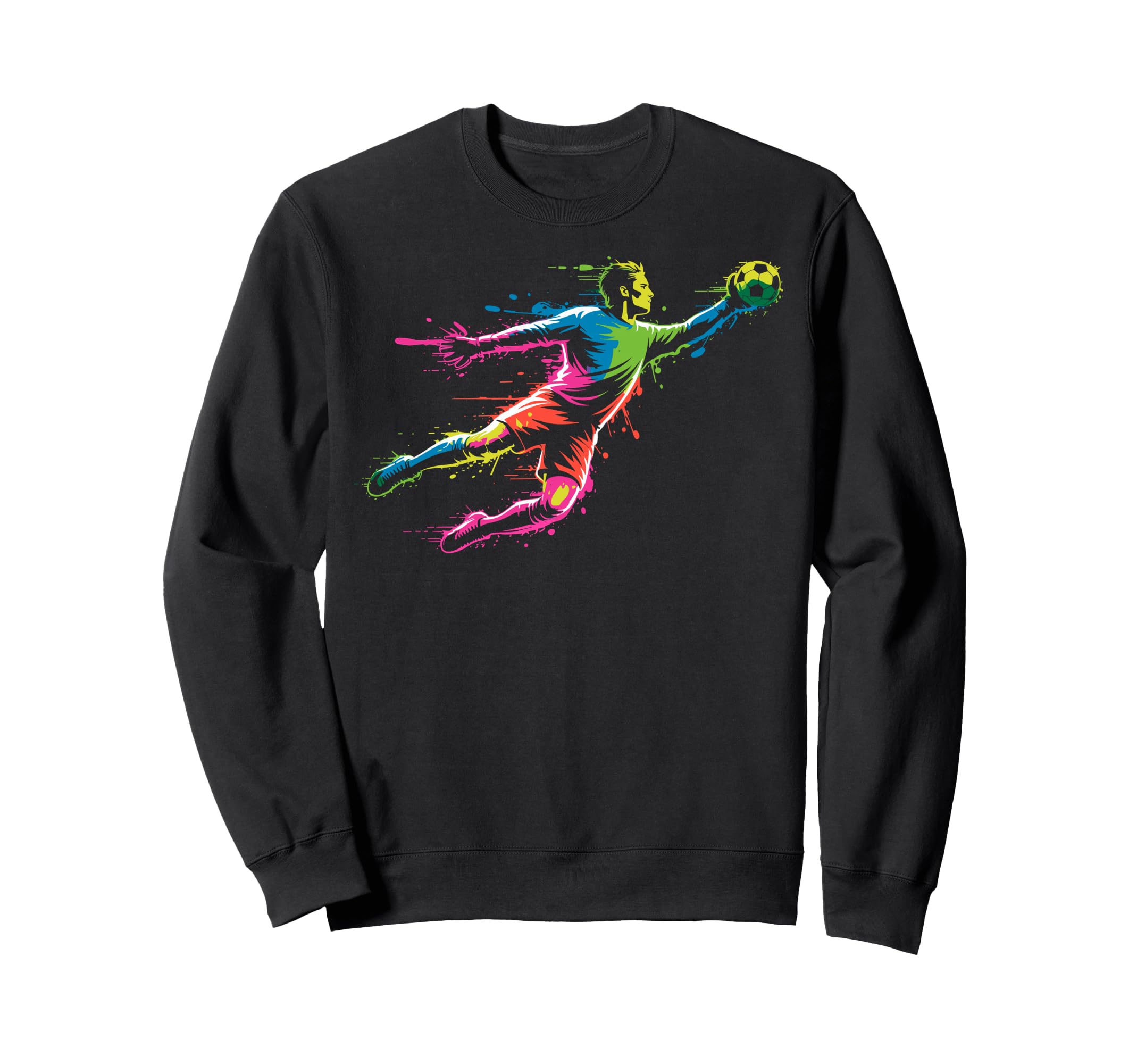 Colorful Funny Soccer Goalie Player Sweatshirt - Novelty Apparel Unisex