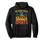 My Heart Beats Beach Sports Beach Hoodie - Minimalist Print for Adults