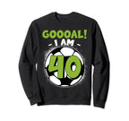 40 Year Old Birthday Soccer Themed Sweatshirt - Trendy Graphic Men Women