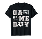 Soccer Coquette Bow Gameday Cheer Mom T-Shirt - Trendy Graphic for Adults