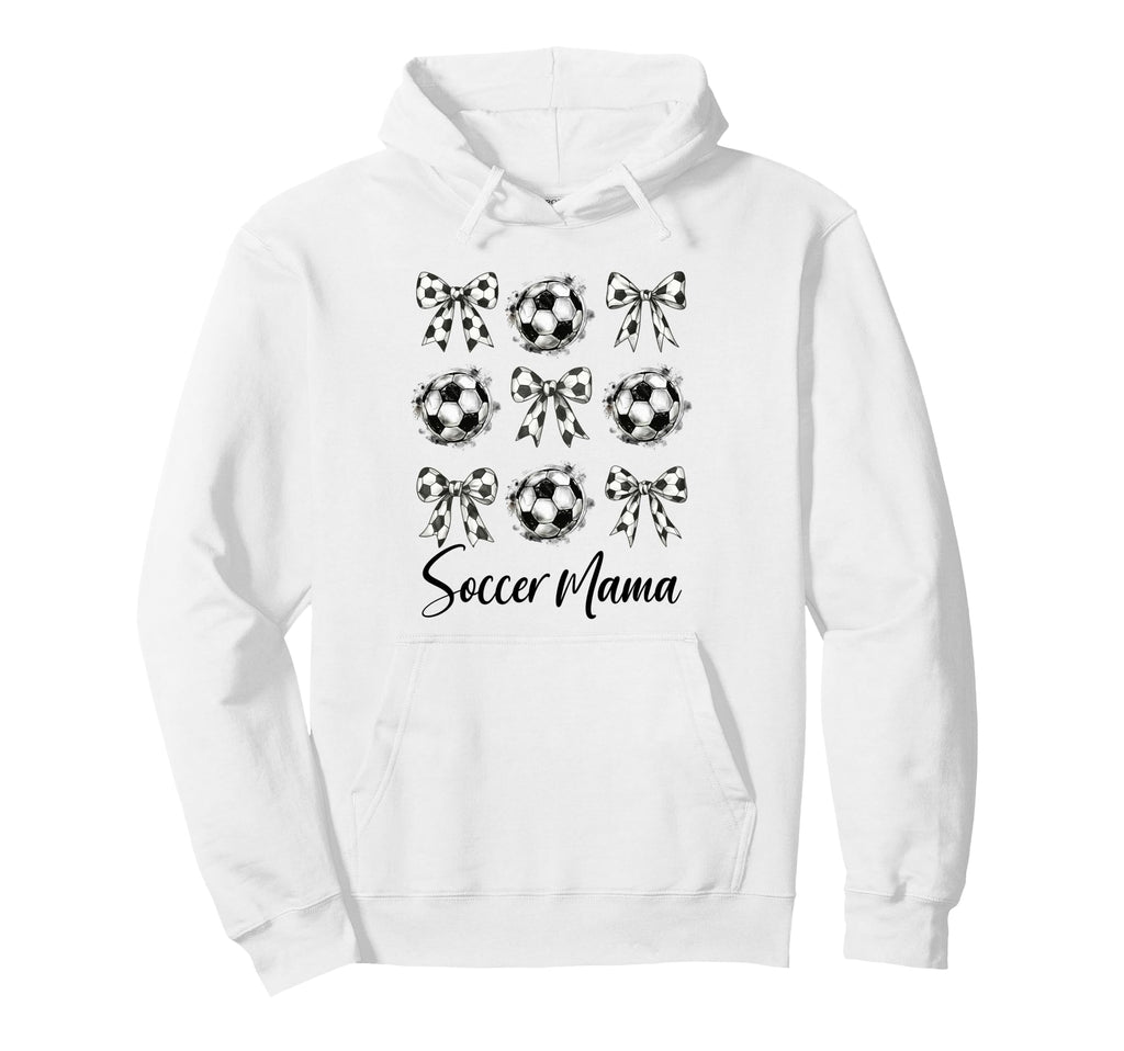 Soccer Mama Soccer Coquette Bow Soccer Hoodie - Novelty Apparel Men Women