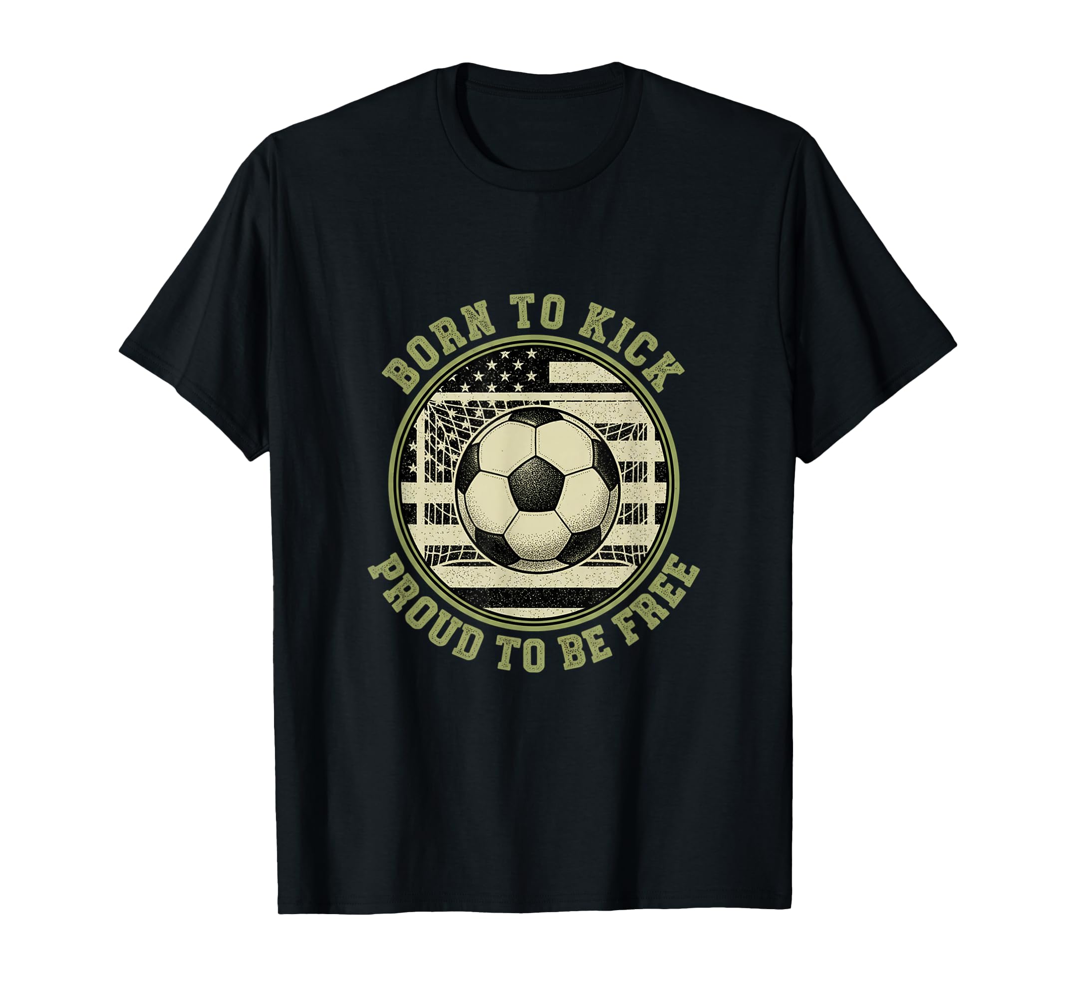Usa Born To Play Soccer Proud To Be Free T-Shirt - Graphic Print Unisex
