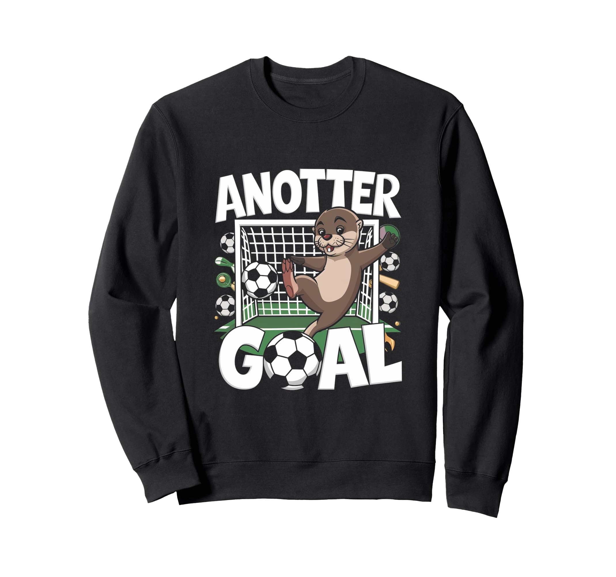 Soccer Player Funny Otter Soccer Pun Sweatshirt - Unique Graphic Men Women