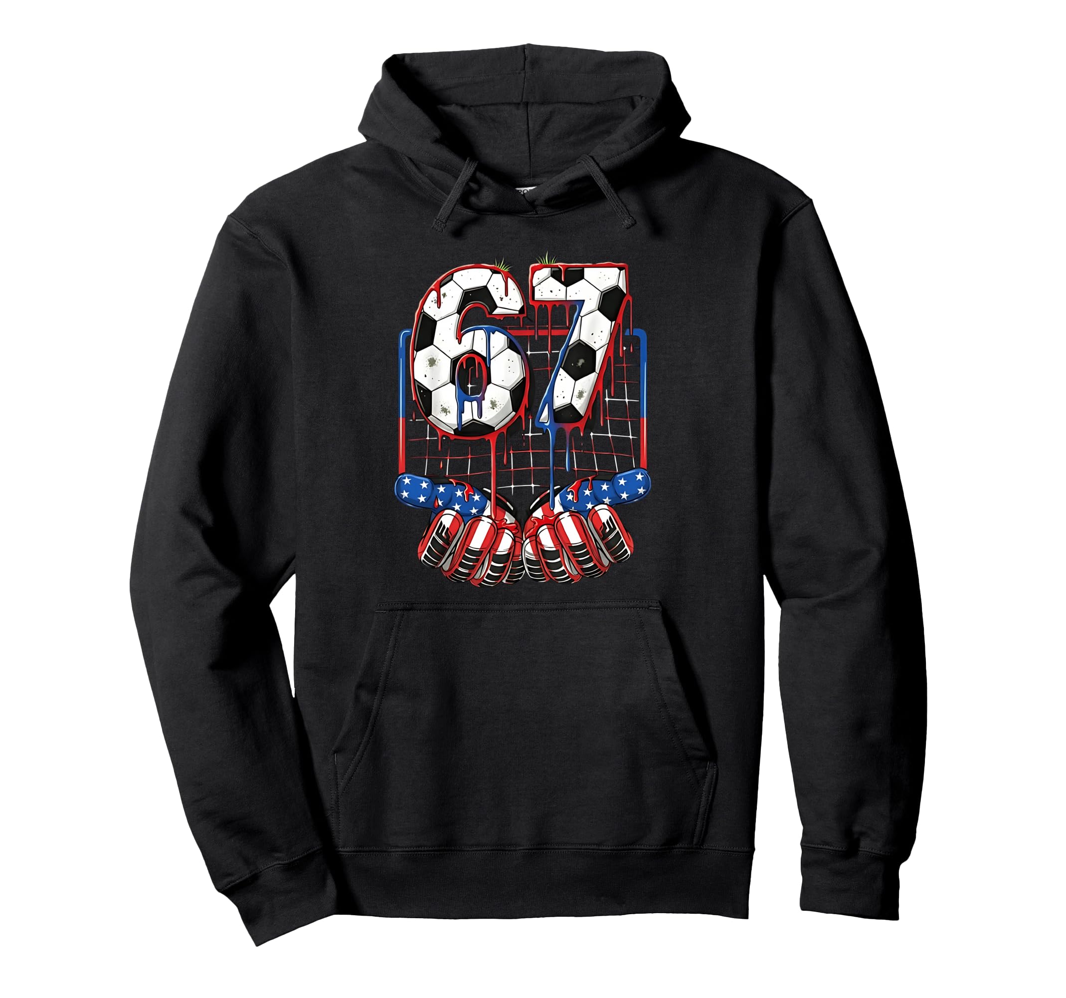 Soccer Ball 67 Drip Six Seven Gen Alpha Hoodie - Graphic Print for Adults
