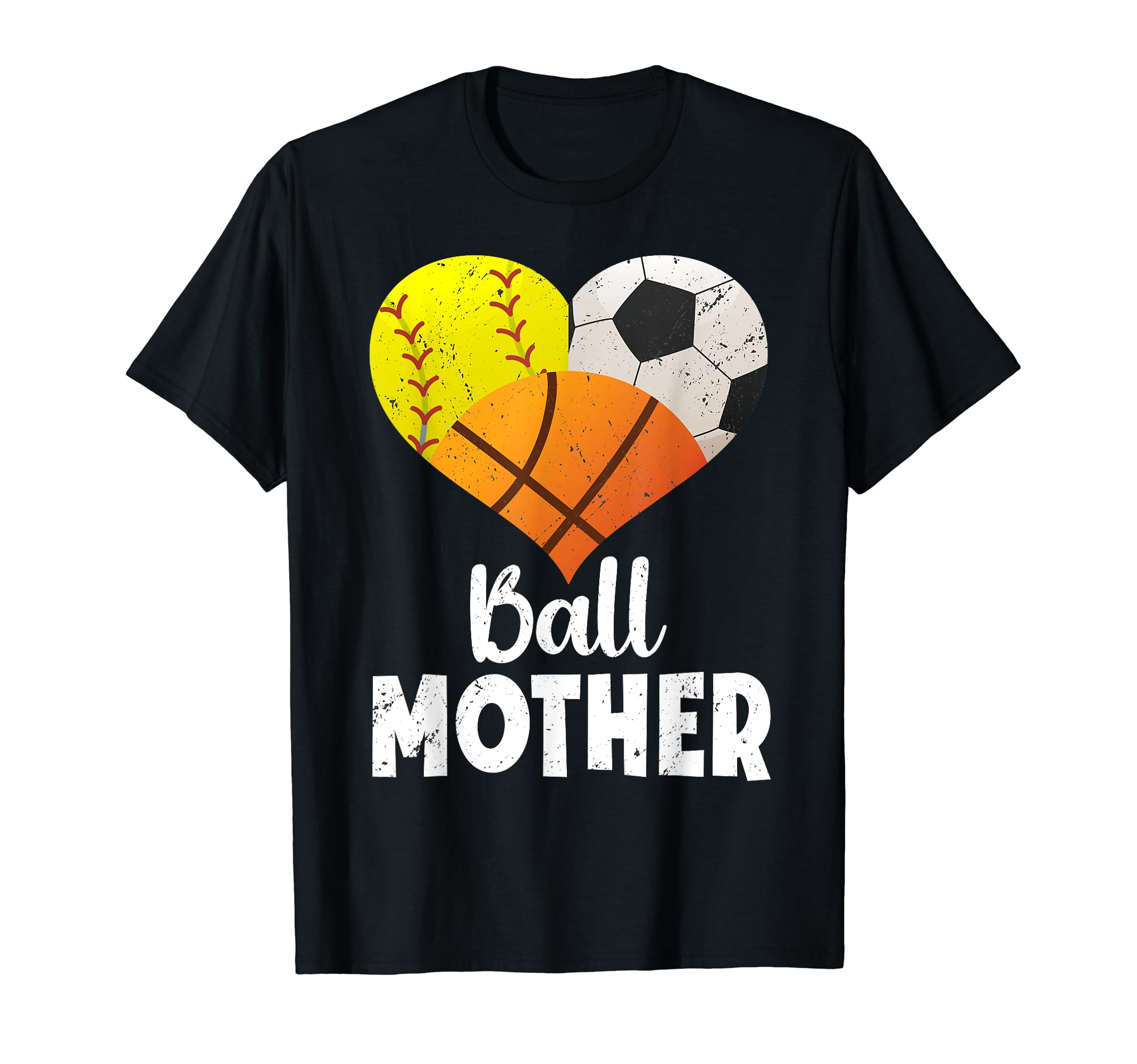 Ball Mother Heart Softball Soccer T-Shirt - Minimalist Print Unisex
