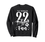 Number 22 Biggest Fan Soccer Sweatshirt - Aesthetic Graphic for Adults