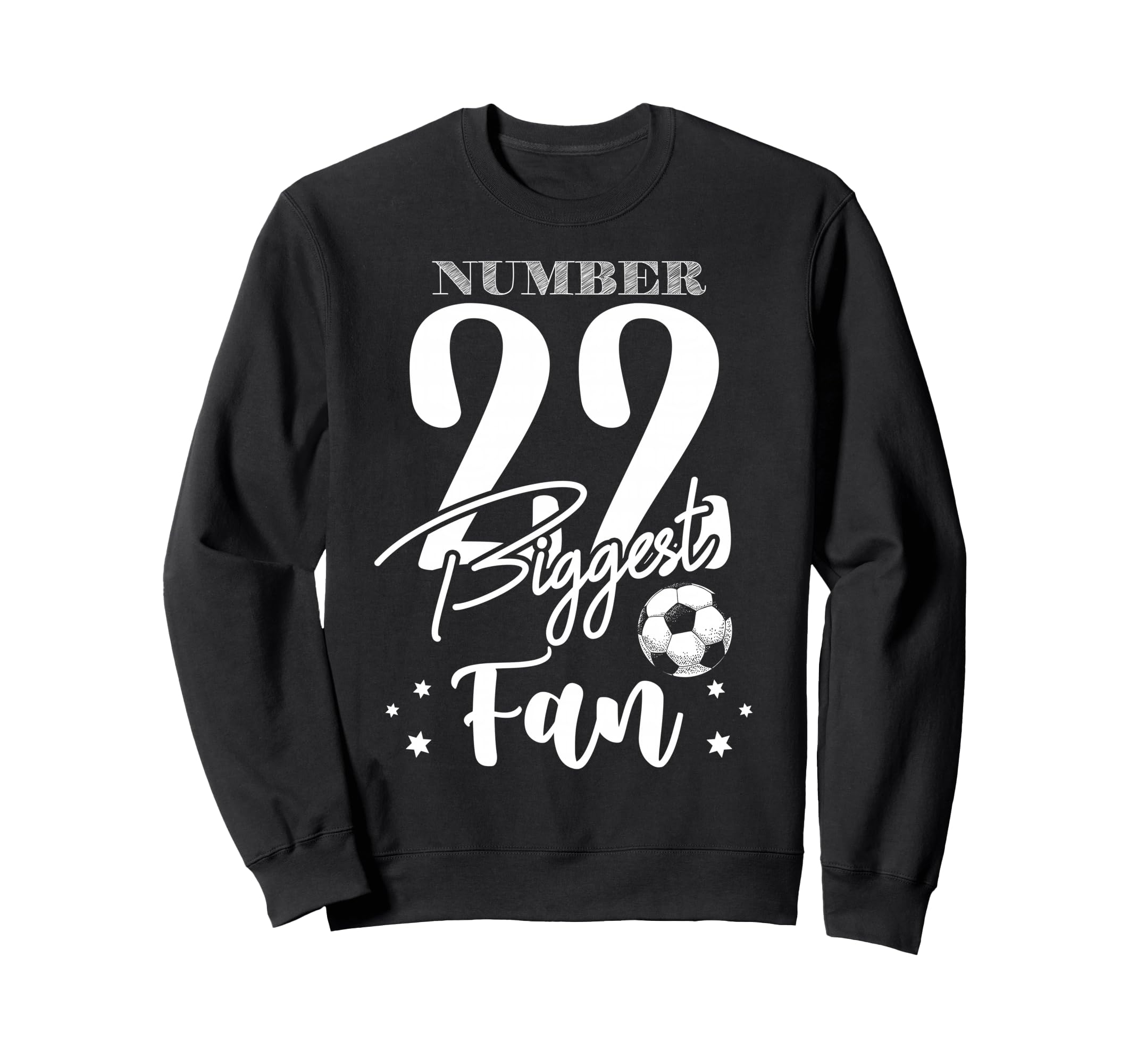 Number 22 Biggest Fan Soccer Sweatshirt - Aesthetic Graphic for Adults