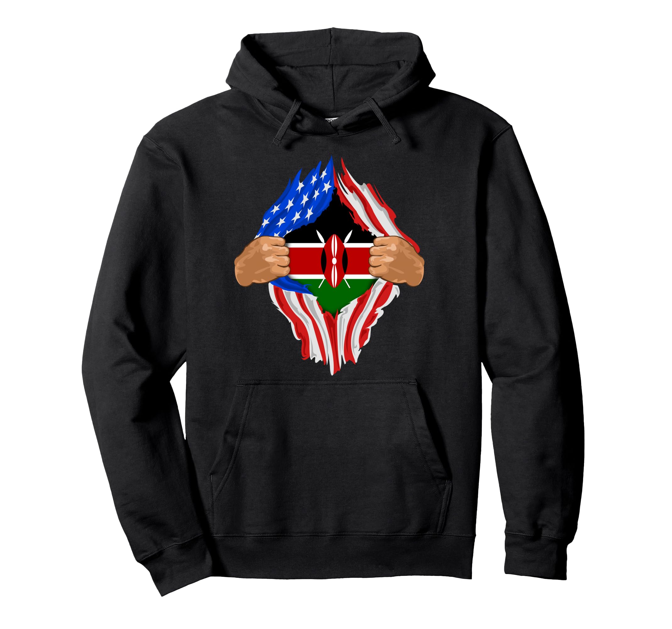 Kenyan Blood Inside Me Kenya Flag Gift Hoodie - Unique Graphic for Adults