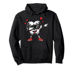 Dabbing Soccer Heart Valentine Love Hoodie - Trendy Graphic for Adults