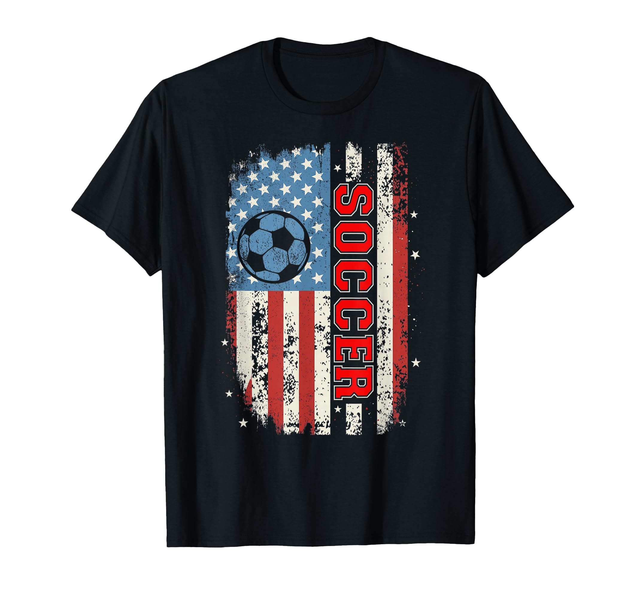 Soccer Stars Stripes Distressed T-Shirt - Aesthetic Graphic Unisex
