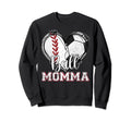 Ball Momma Baseball Soccer Heart Mom Sweatshirt - Trendy Graphic Men Women