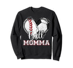 Ball Momma Baseball Soccer Heart Mom Sweatshirt - Trendy Graphic Men Women