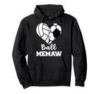 Ball Memaw Heart Funny Soccer Volleyball Hoodie - Custom Art Print Unisex