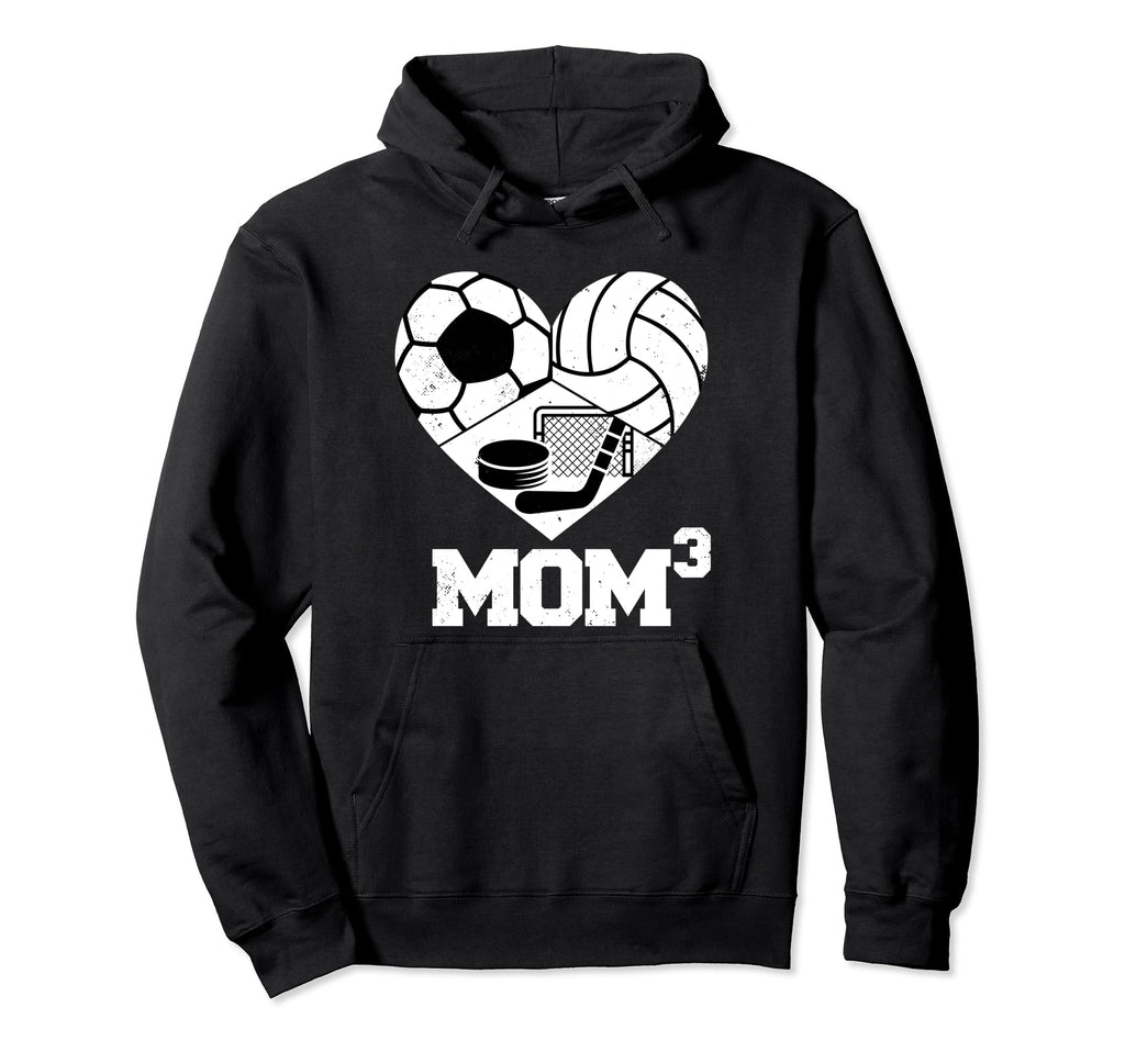 Mom Cubed Mom3 Mom Three Soccer Hoodie - Unique Graphic Men Women