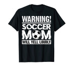Funny Soccer Moms Warning Soccer Mom T-Shirt - Custom Art Print for Adults