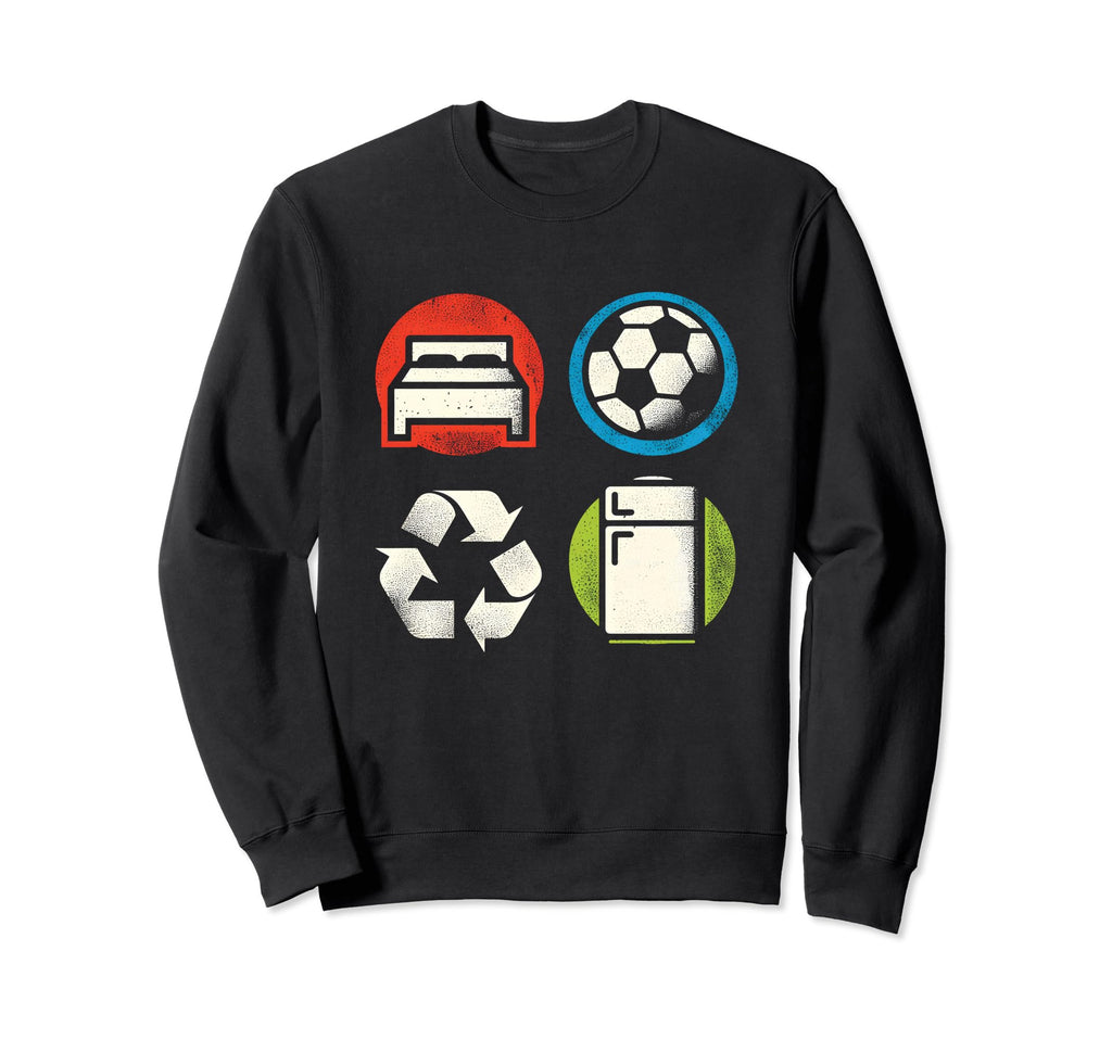 Eat Sleep Soccer Repeat Football Sweatshirt - Novelty Apparel Unisex