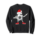 Soccer Football Santa Hat Matching Sweatshirt - Streetwear Style Unisex