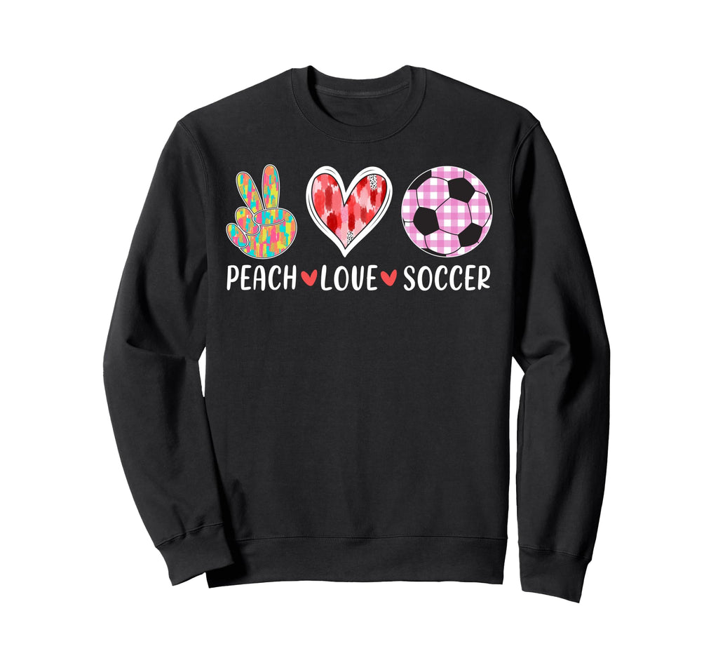 Peach Love Soccer Peace Heart Gift T-Shirt - Fun Novelty Design Men Women