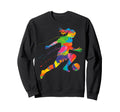 Colorful Funny Soccer Player Fan Dad Sweatshirt - Trendy Graphic Unisex