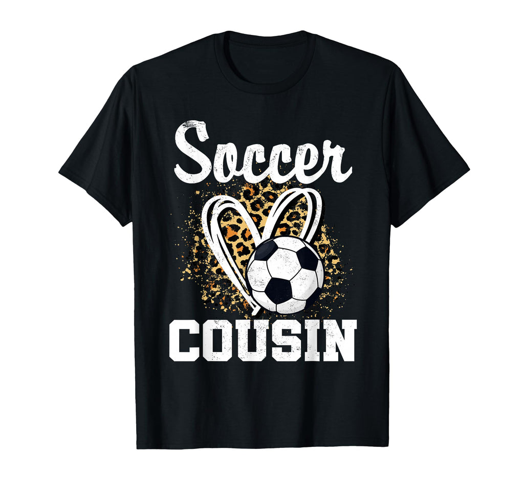 Soccer Cousin Leopard Heart Soccer Fan Sweatshirt - Custom Art Print Unisex