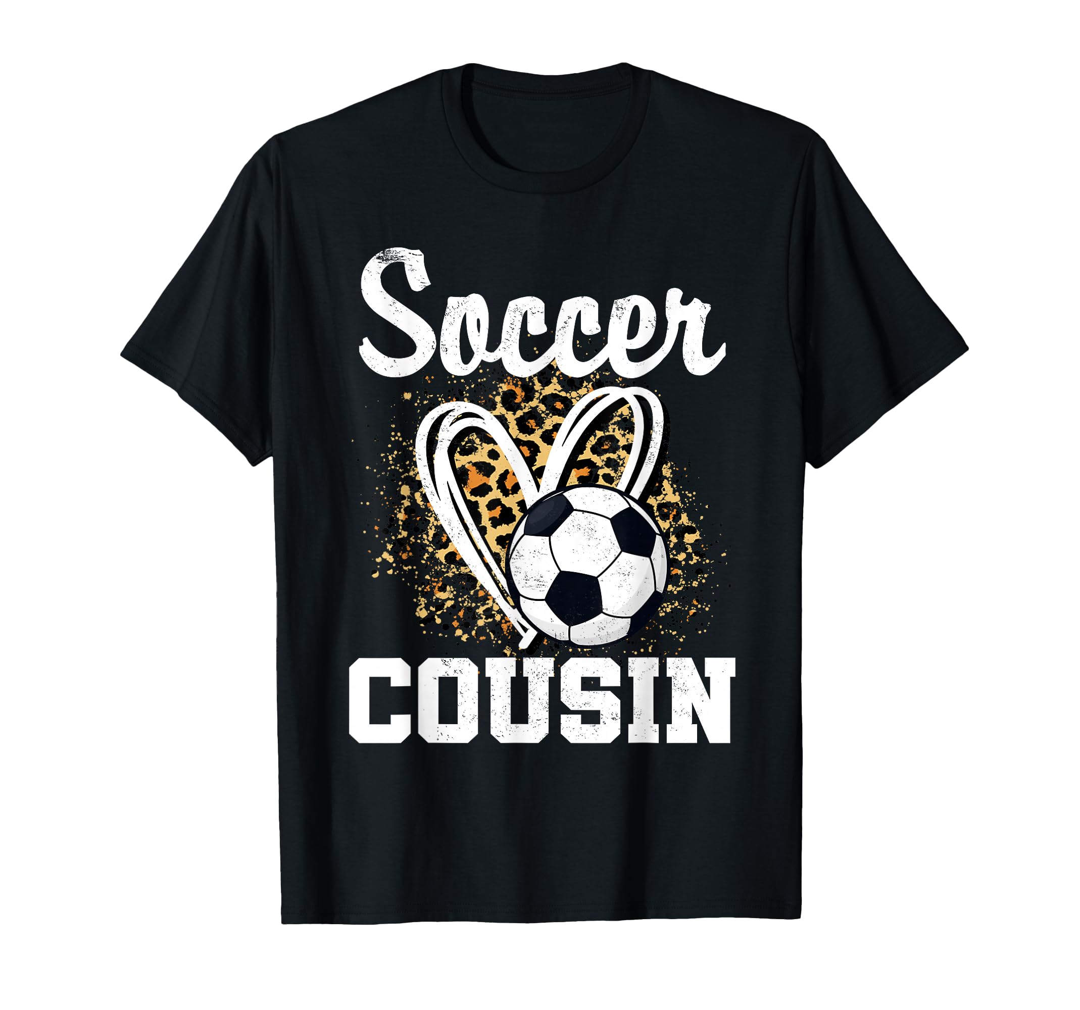 Soccer Cousin Leopard Heart Soccer Fan Sweatshirt - Custom Art Print Unisex