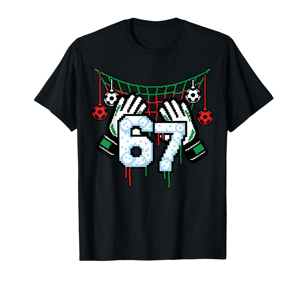 Soccer Goalie Net 67 Sports Pixel T-Shirt - Aesthetic Graphic Unisex