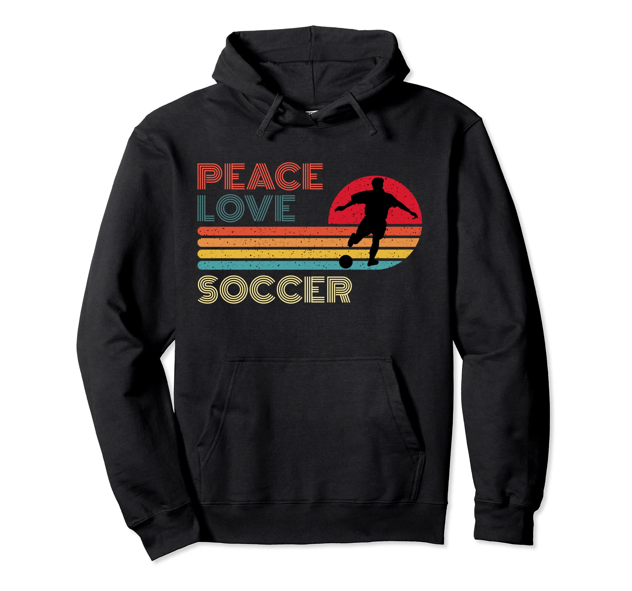 Peace Love Soccer Striped Sunset Sport Hoodie - Streetwear Style Unisex