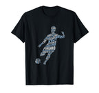 Soccer Player Typography Word Art T-Shirt - Graphic Print for Adults
