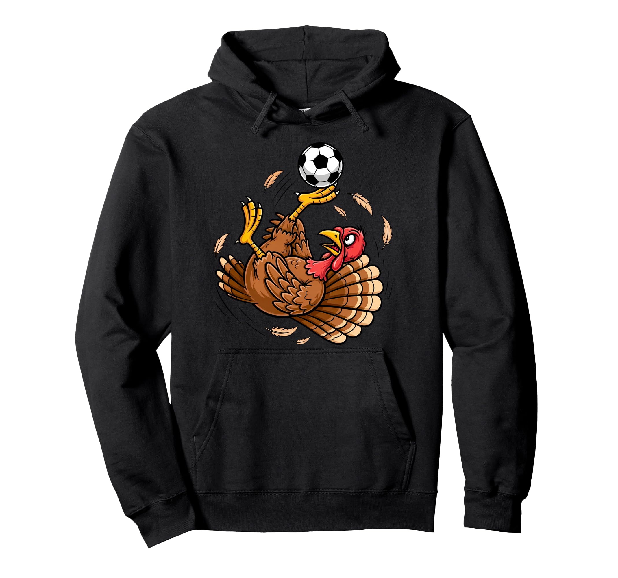 Funny Turkey Bicycle Kick Soccer Hoodie - Unique Graphic Men Women