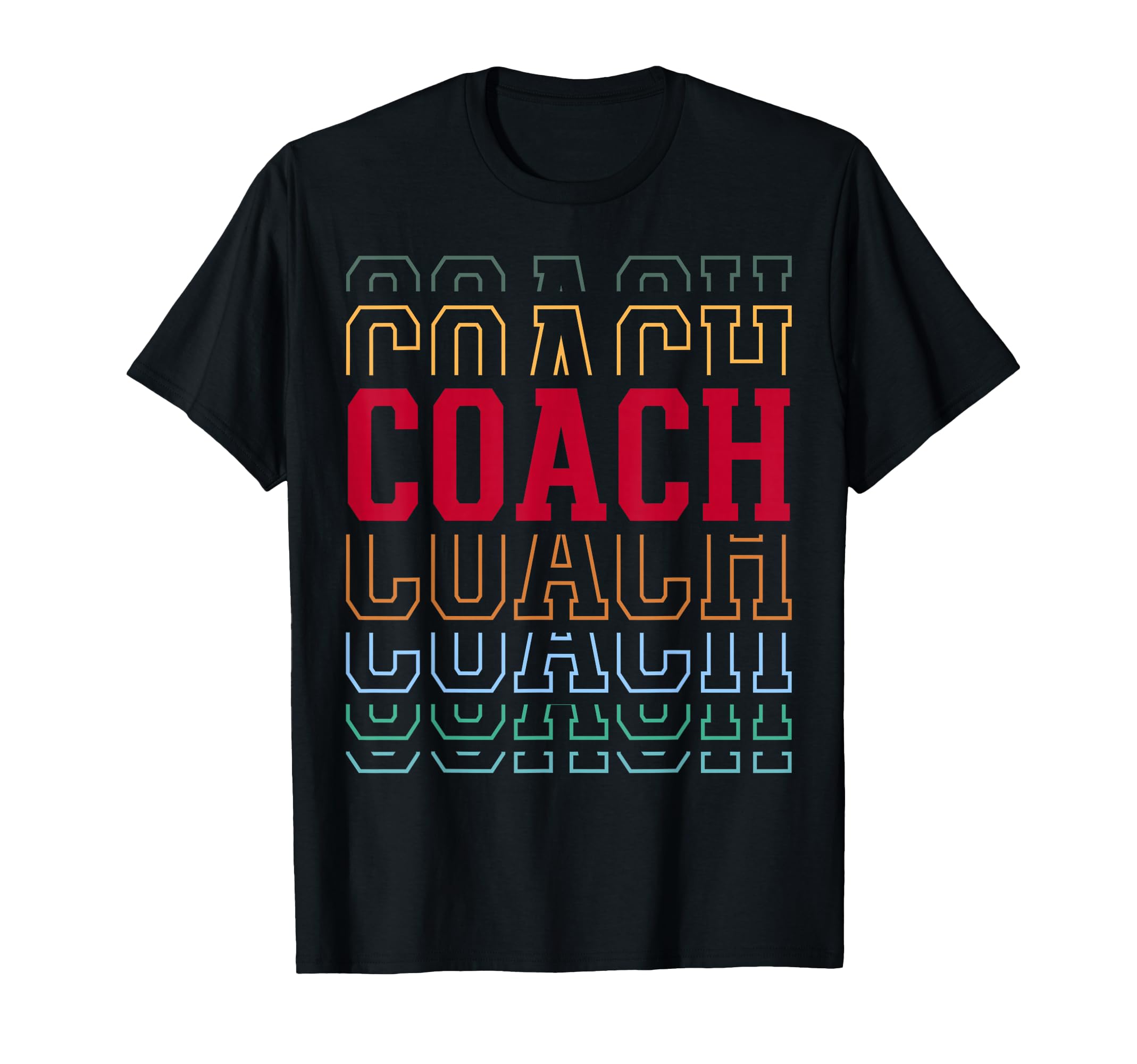 Coach Funny Layered Text Coaching T-Shirt - Custom Art Print for Adults