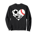 Soccer Baseball Hockey Heart Sweatshirt - Aesthetic Graphic for Adults