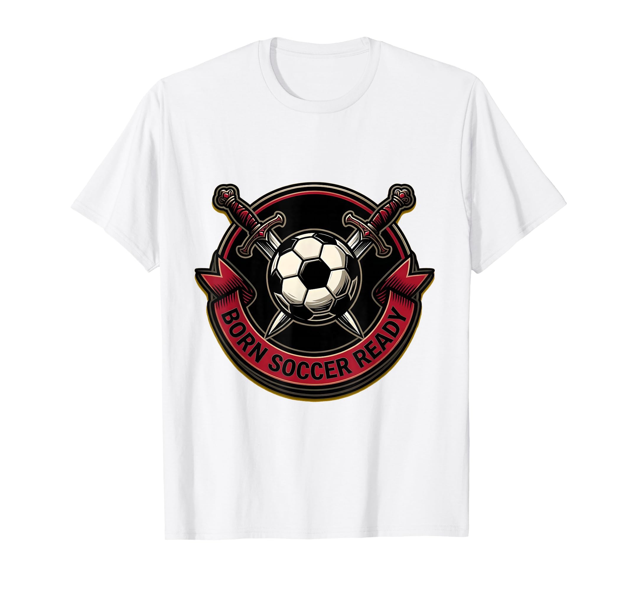 Born Soccer Ready Soccer Fans T-Shirt - Minimalist Print Men Women