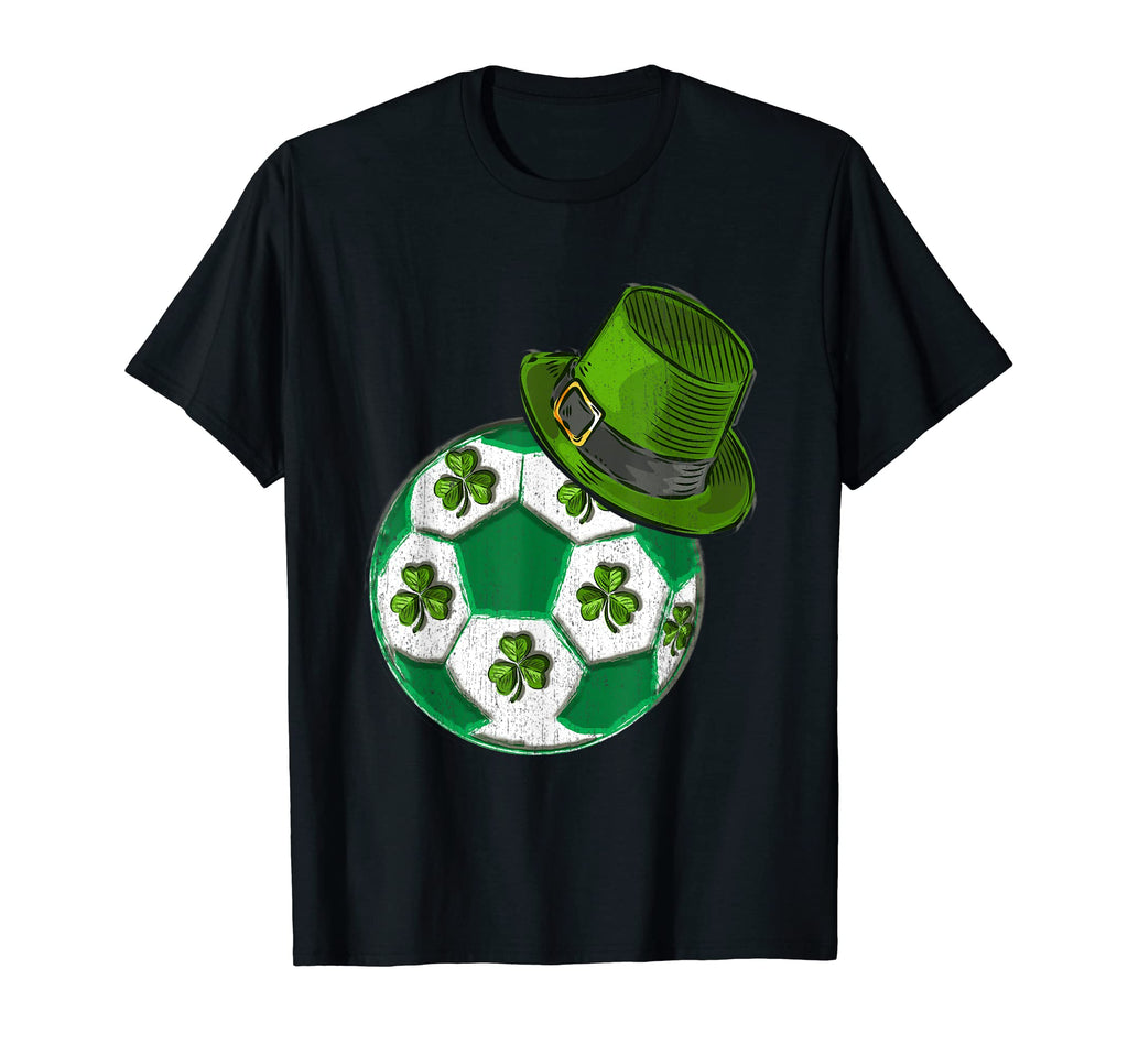 St Patricks Day Soccer Ball Shamrock T-Shirt - Fun Novelty Design Unisex