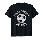 Tulsa County Soccer Distressed 90S T-Shirt - Aesthetic Graphic Men Women