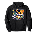Tiger Soccer Player Kicking Soccer Ball Hoodie - Novelty Apparel for Adults