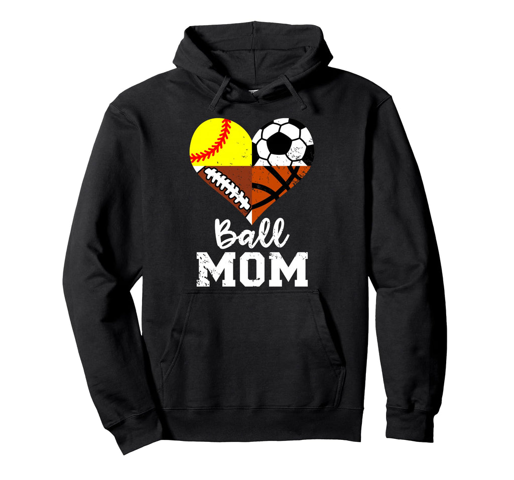 Ball Mom Funny Soccer Football Hoodie - Fun Novelty Design for Adults