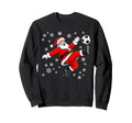 Santa Soccer Bicycle Kick Funny Sweatshirt - Graphic Print for Adults