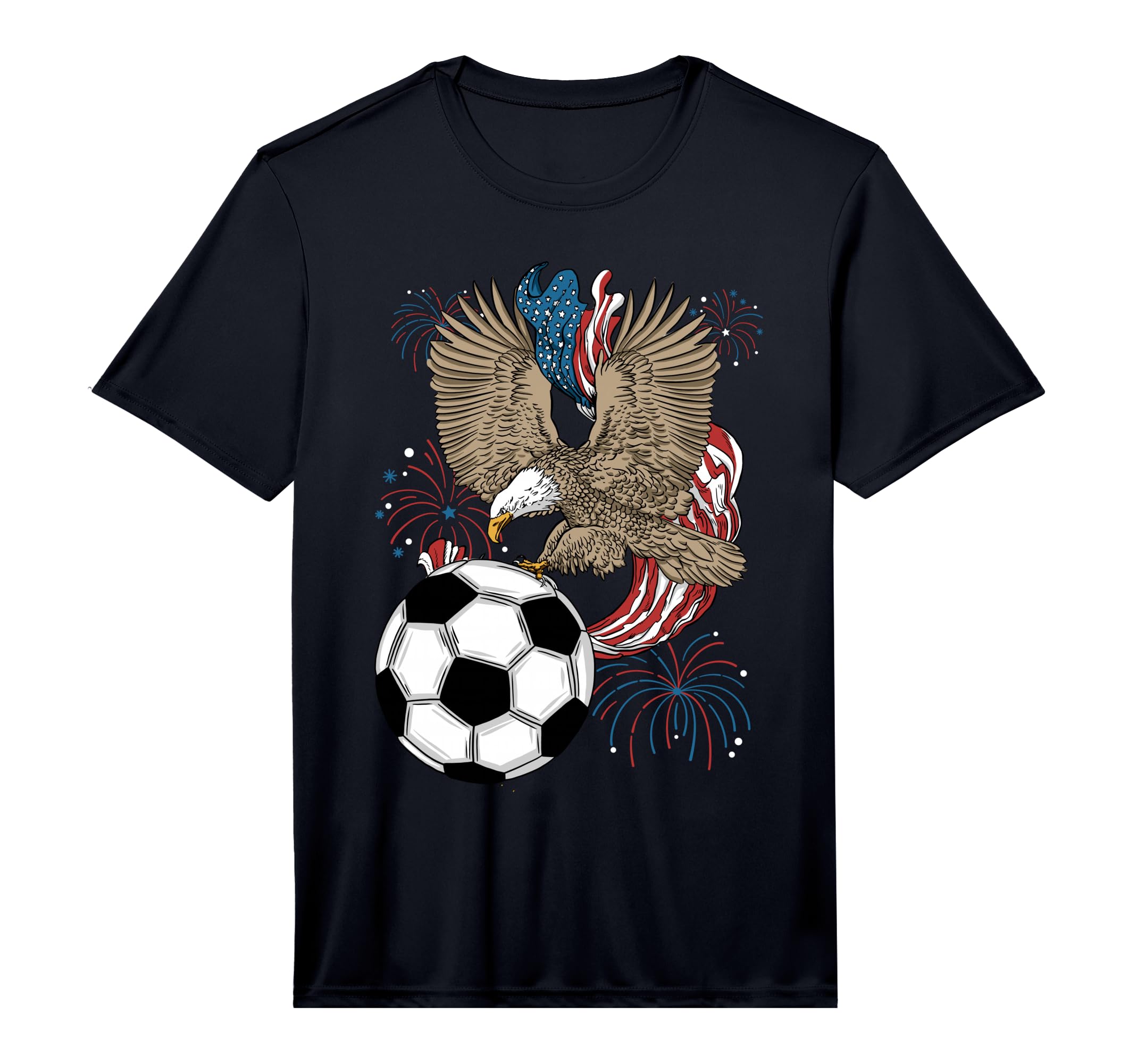 Soccer 4Th July Eagle Usa Flag America T-Shirt - Minimalist Print Unisex