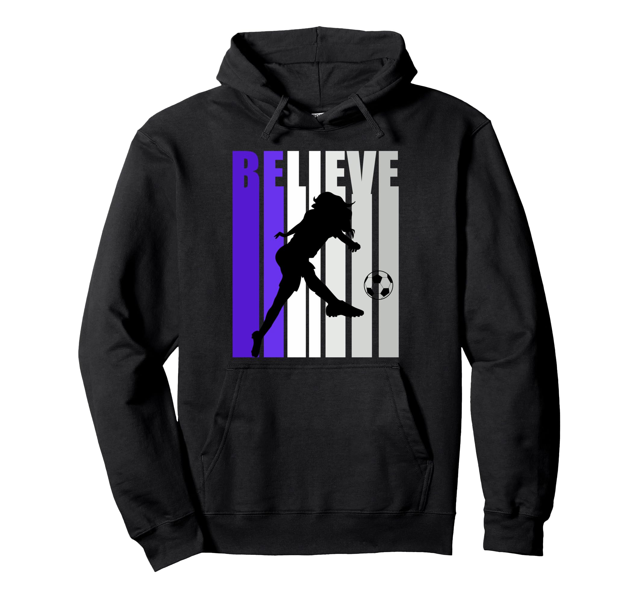Purple Soccer Motivational Football Hoodie - Fun Novelty Design Men Women