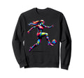 Colorful Pop Art Soccer Sport Player Sweatshirt - Novelty Apparel Unisex