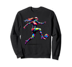 Colorful Pop Art Soccer Sport Player Sweatshirt - Novelty Apparel Unisex