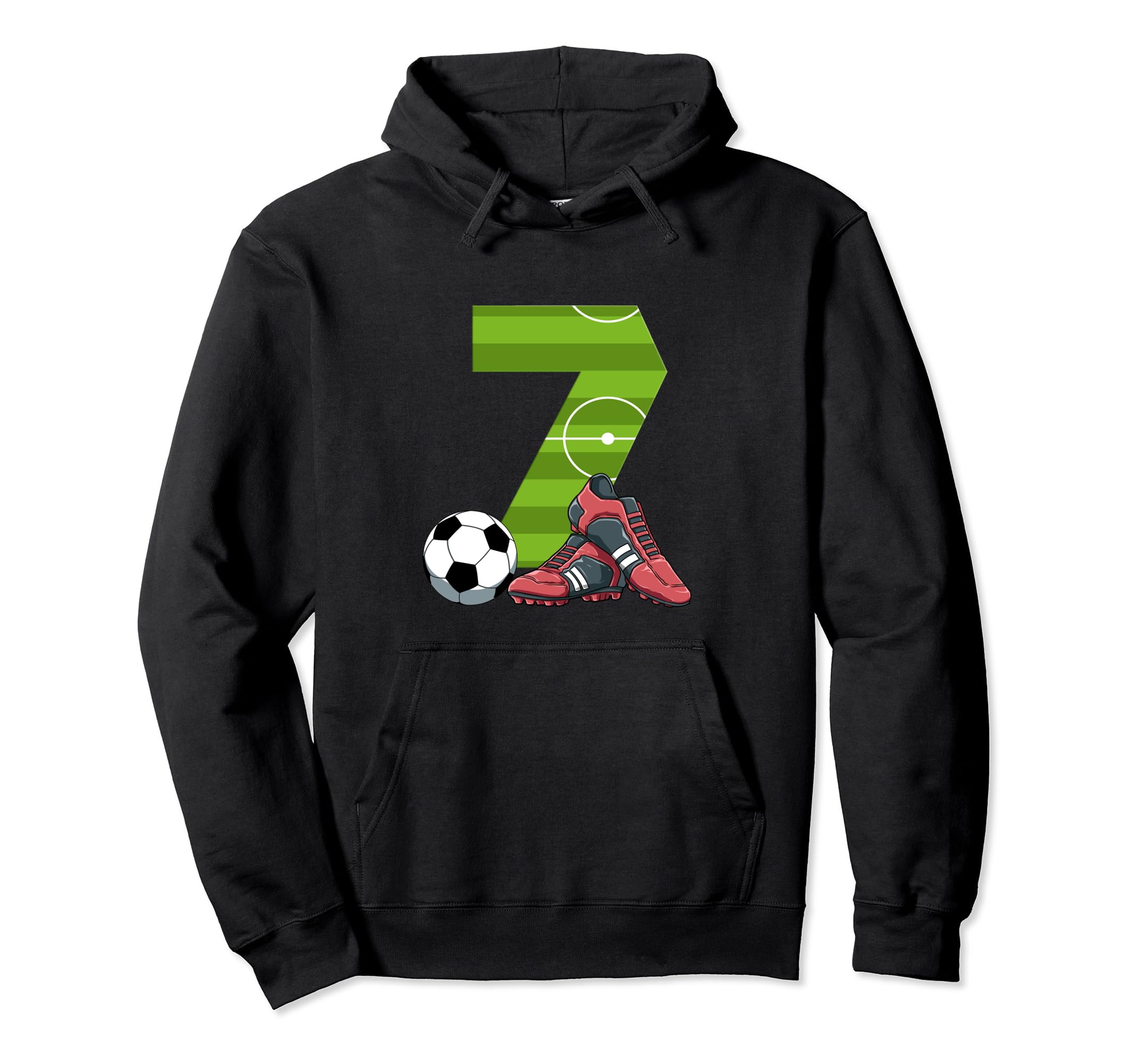 7 Birthday Soccer 7 Year Old Hoodie - Custom Art Print for Adults